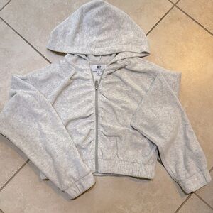 EUC Juicy Couture velour front zip crop jacket